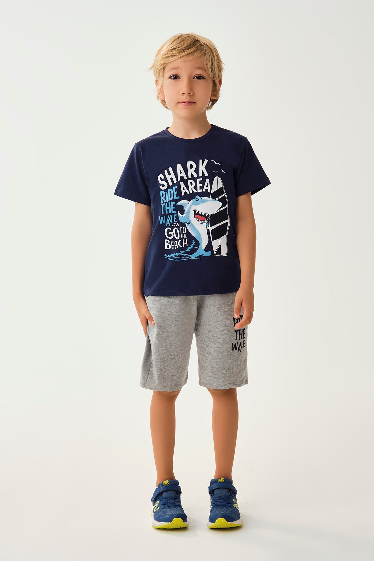 Lacivert Erkek Çocuk Baskılı Tshırt