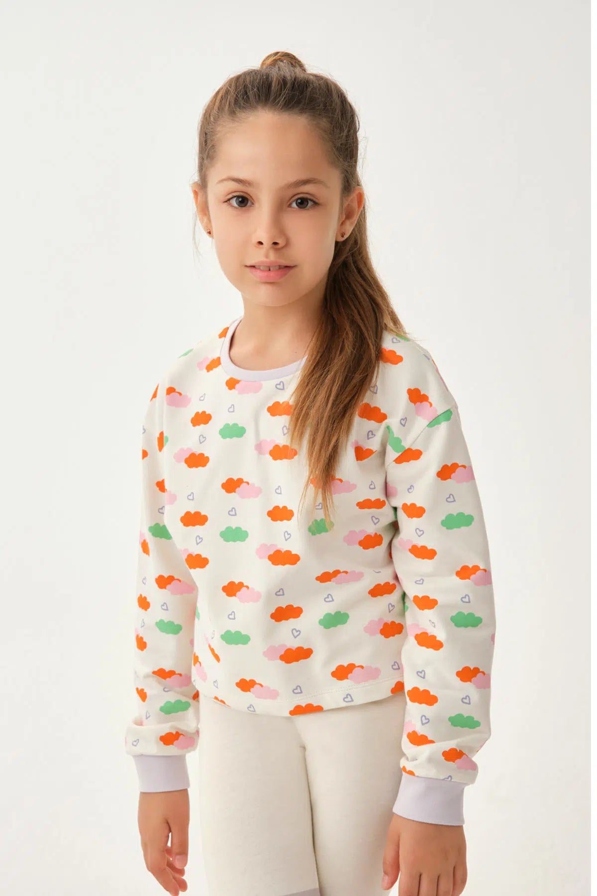 Ekru Baskılı Sweat