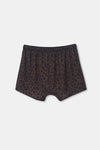 Kahverengi D-Men Desenli Saten Boxer