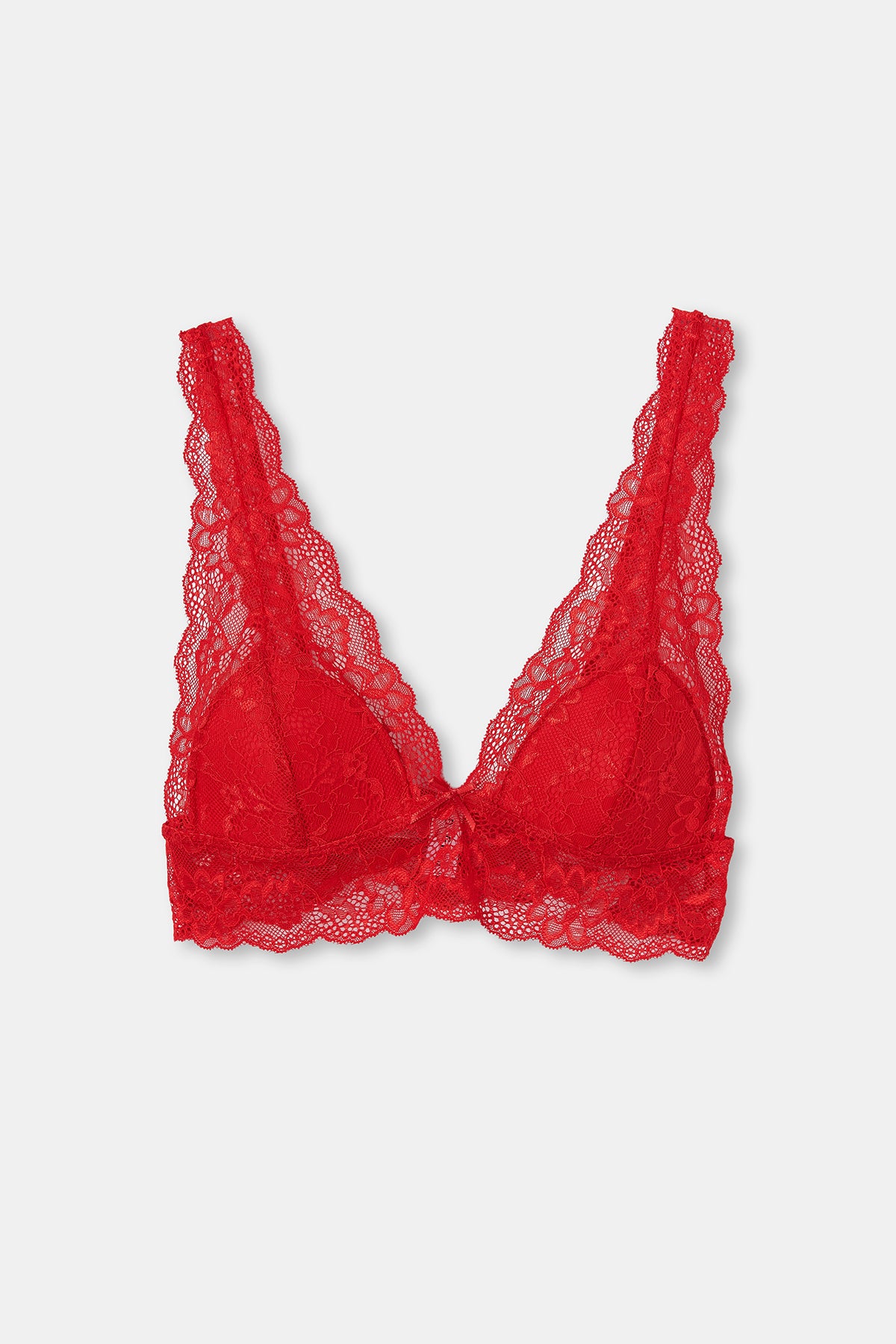 Kırmızı Balensiz Dantelli Bralet Sütyen