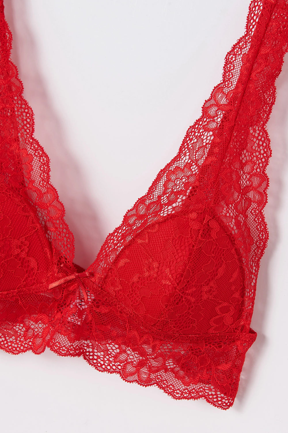 Kırmızı Balensiz Dantelli Bralet Sütyen