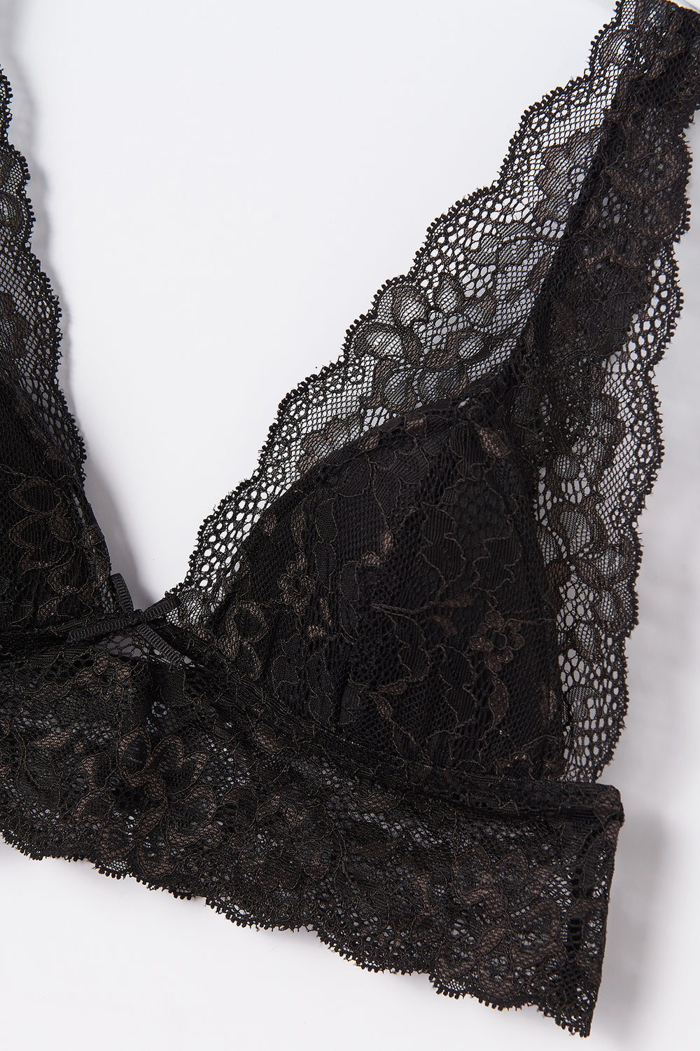 Siyah Balensiz Dantelli Bralet Sütyen