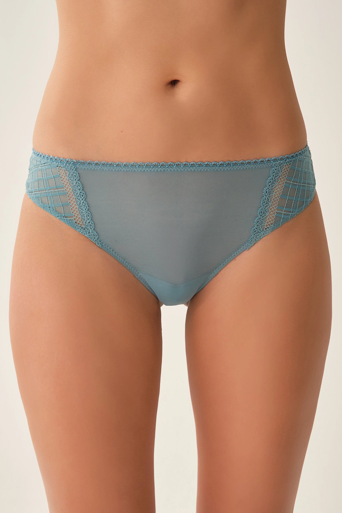 Petrol Dantel Detaylı Petrol Slip