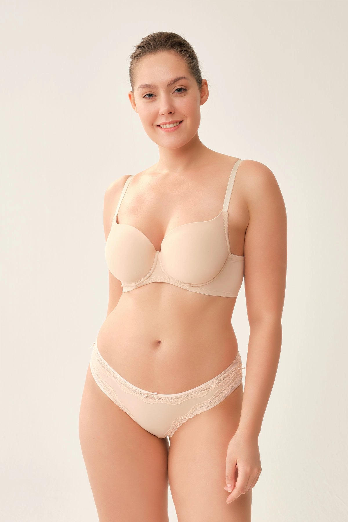 Pembe Dantel Detaylı Micro Kumaş Brazilian