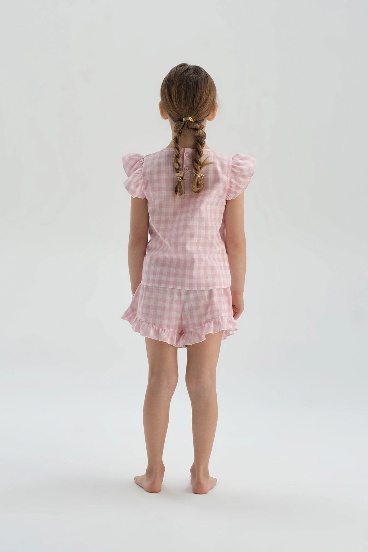 Pembe Kız Çocuk Şort Pijama Takım