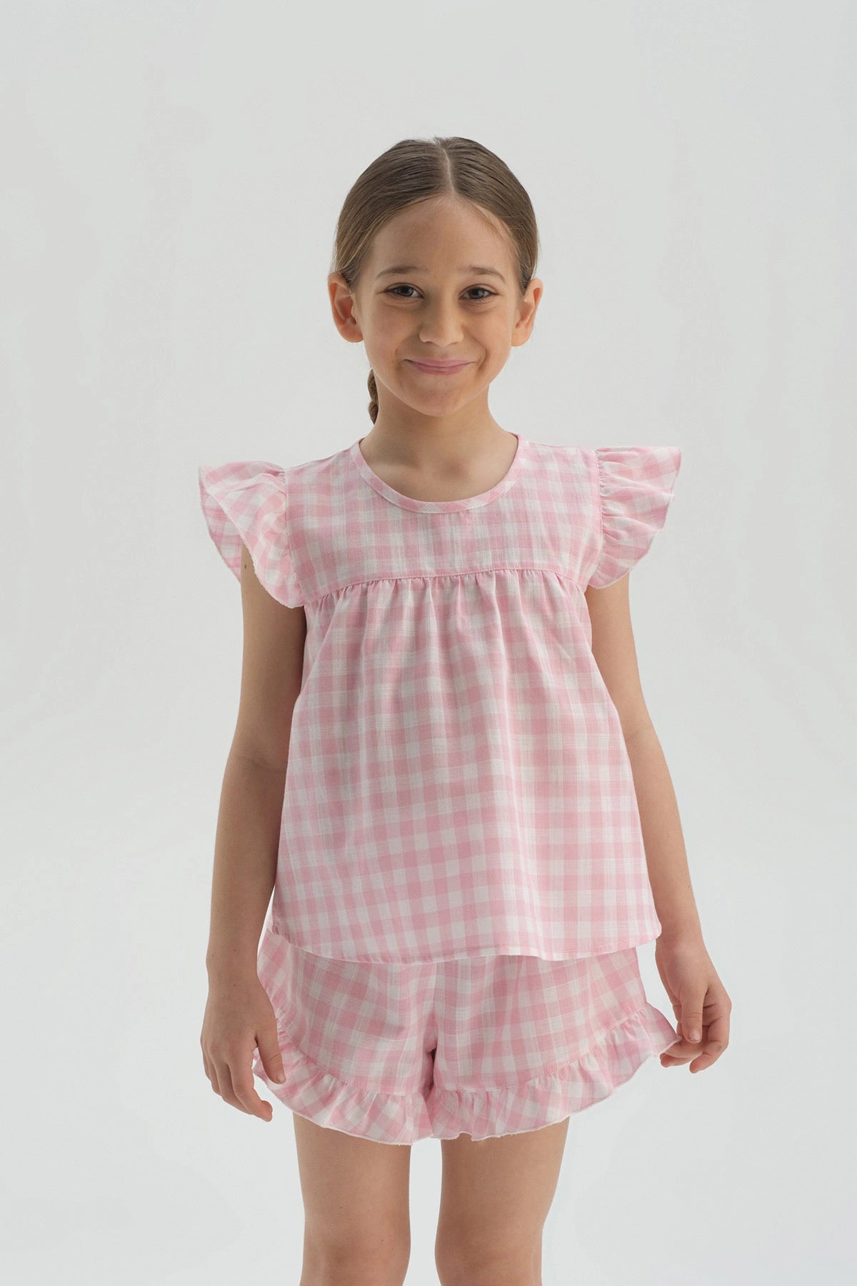 Pembe Kız Çocuk Şort Pijama Takım