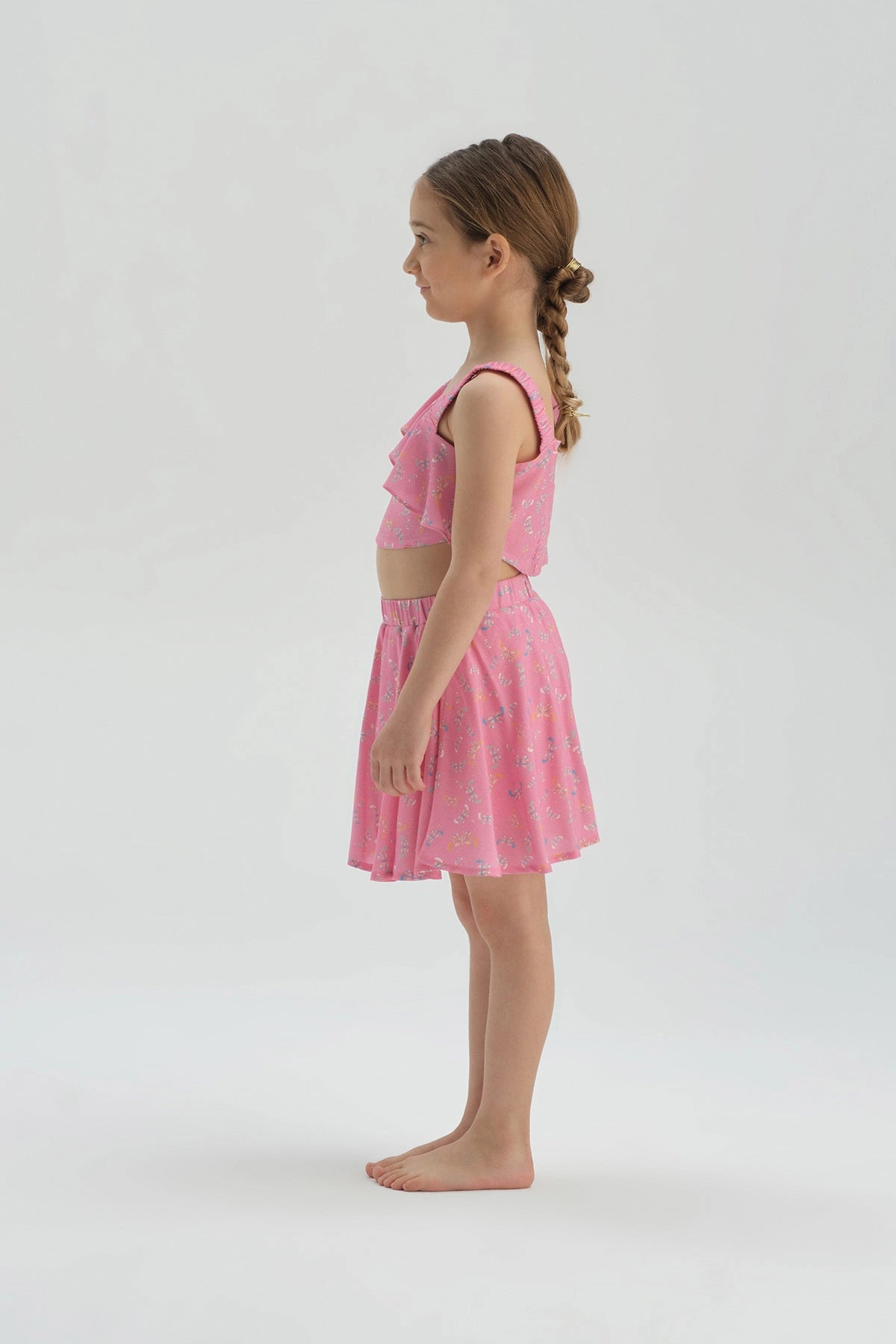 Pembe Kız Çocuk Şort Pijama Takım