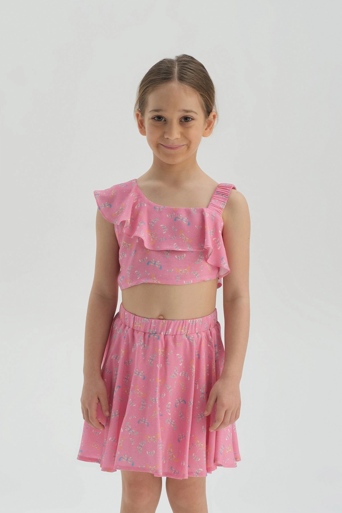 Pembe Kız Çocuk Şort Pijama Takım