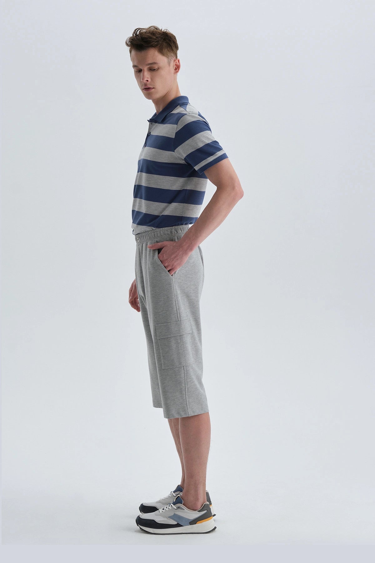 Mavi Desenli Pamuklu Desenli T-Shirt