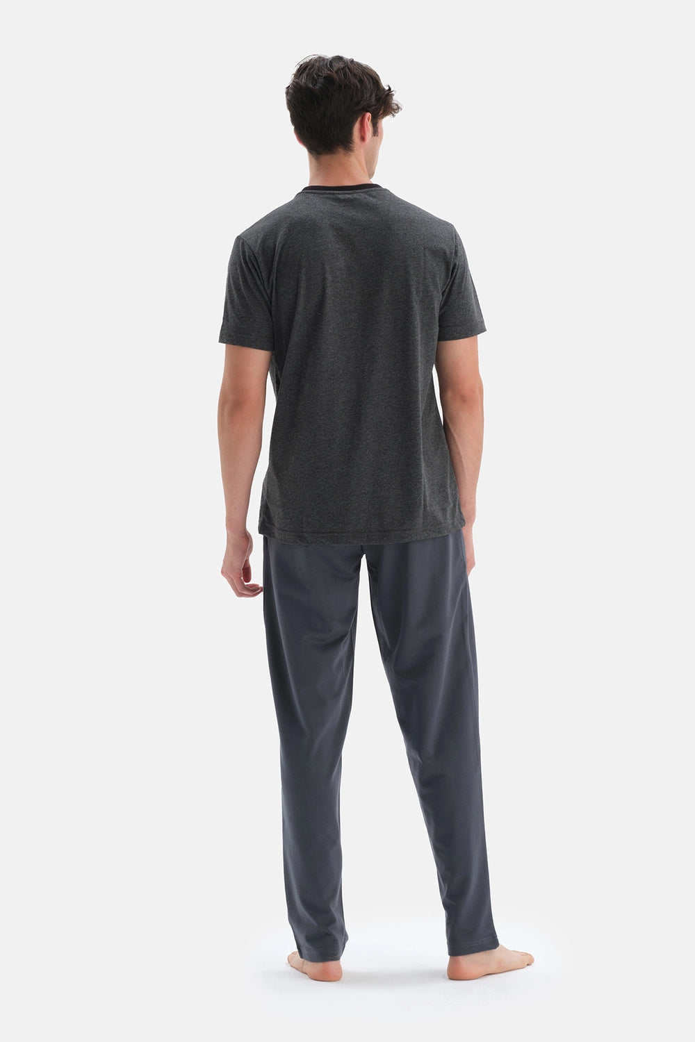 Antrasit Kısa Kol Baskılı T-Shirt