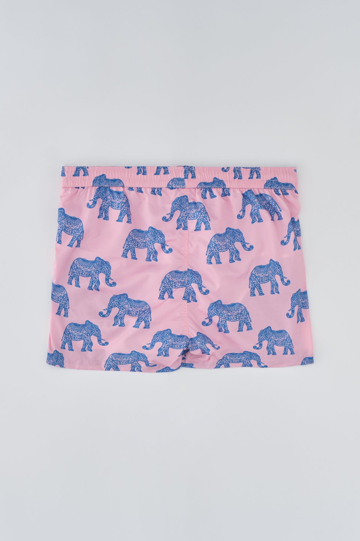 Pembe-Mavi Micro Kısa Fil Desenli Deniz Şortu