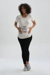 Beyaz Pamuklu Hamile T-Shirt