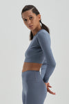 Mavi Dagi Active Uzun Kol Crop T-Shirt