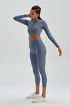 Mavi Dagi Active Uzun Kol Crop T-Shirt