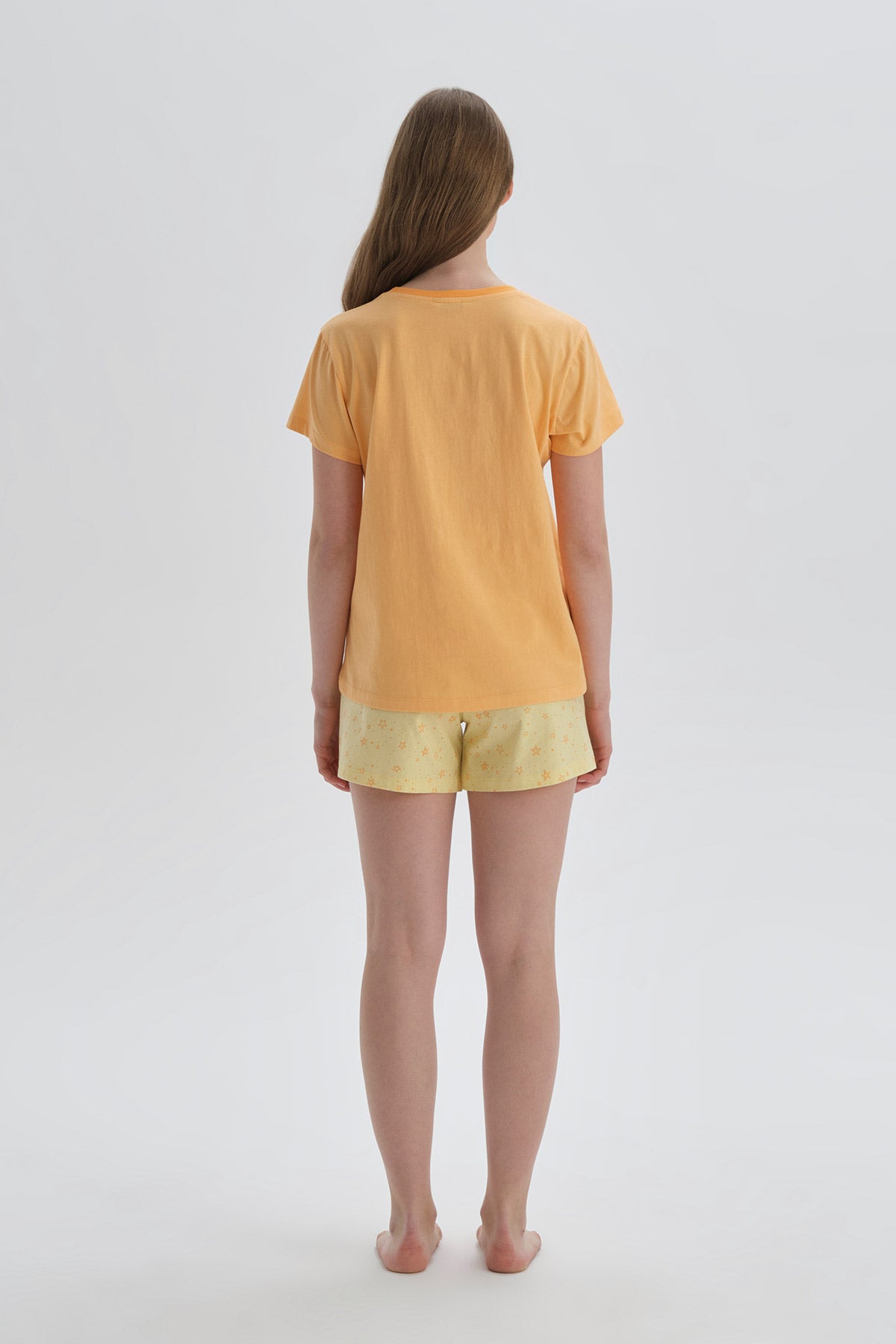 Turuncu Pamuklu Şort Pijama Altı