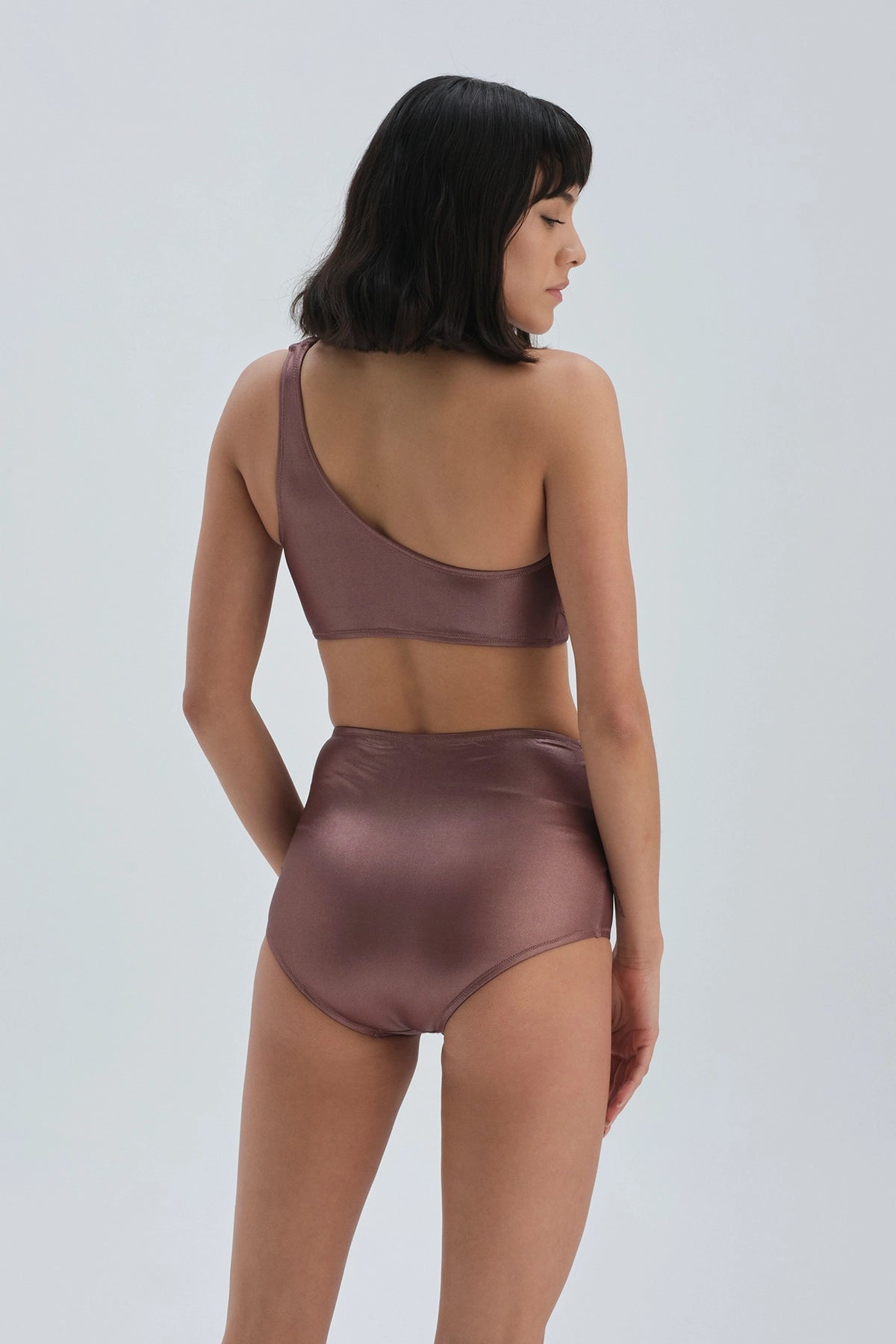 Bronz Tek Omuz Bikini Üst