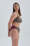 Mürdüm Kaplı Toparlayıcı Yüksek Bel Bikini Alt