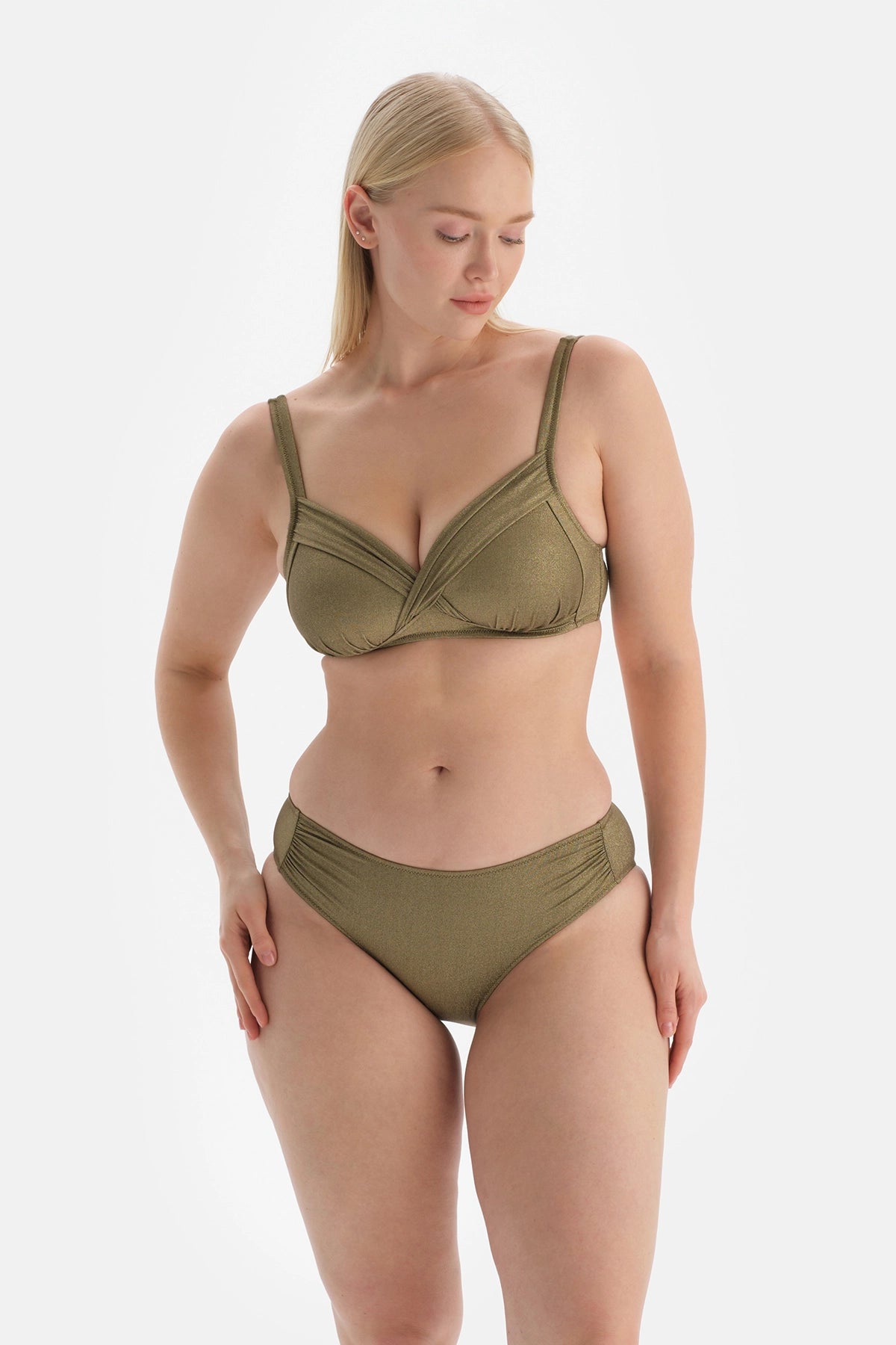 Yeşil Kaplı Toparlayıcı Yüksek Bel Bikini Altı