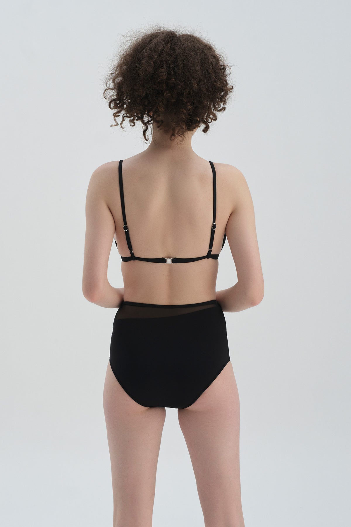 Siyah Toparlayıcı Yüksek Bel Bikini Alt