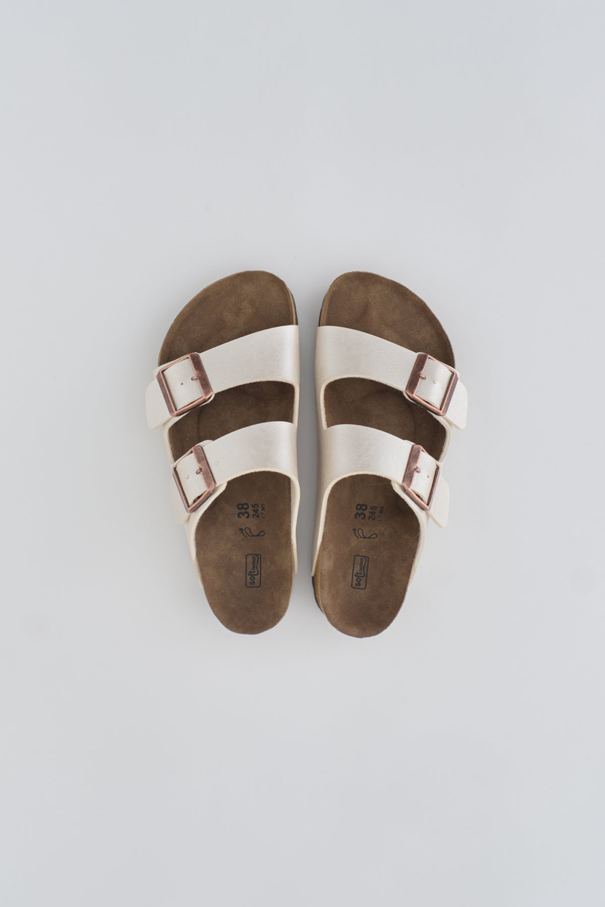 Bej Çift Bantlı Kadın Terlik