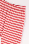 Pembe Kız Çocuk Bisiklet Yaka Çizgili Pijama Takım