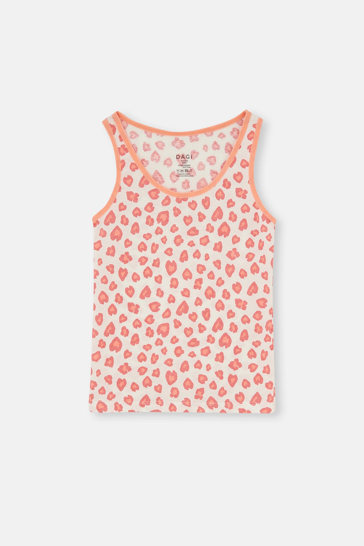 Turuncu Desenli Desenli 2'li Kalın Askılı Atlet