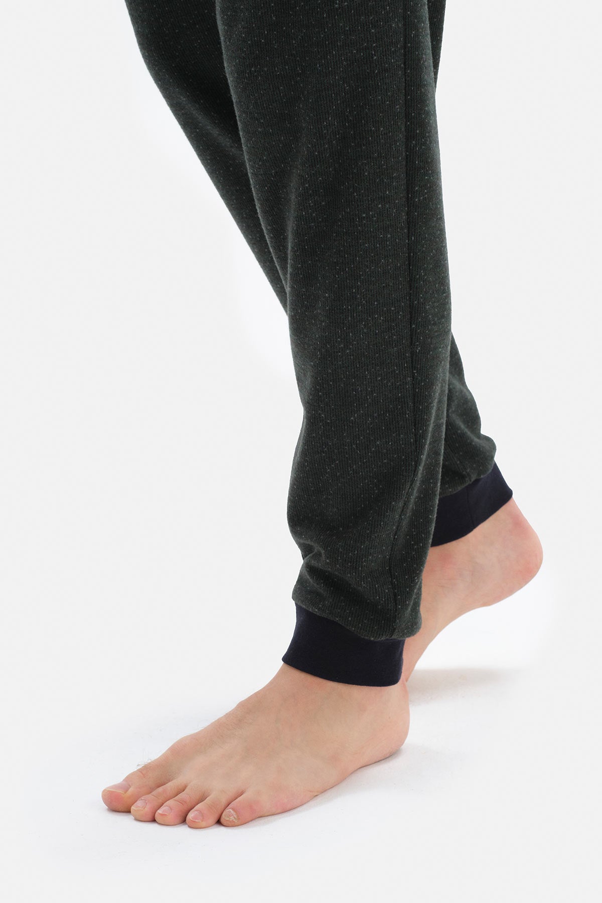 Yeşil Uzun Kol Bisiklet Yaka Pijama Takımı