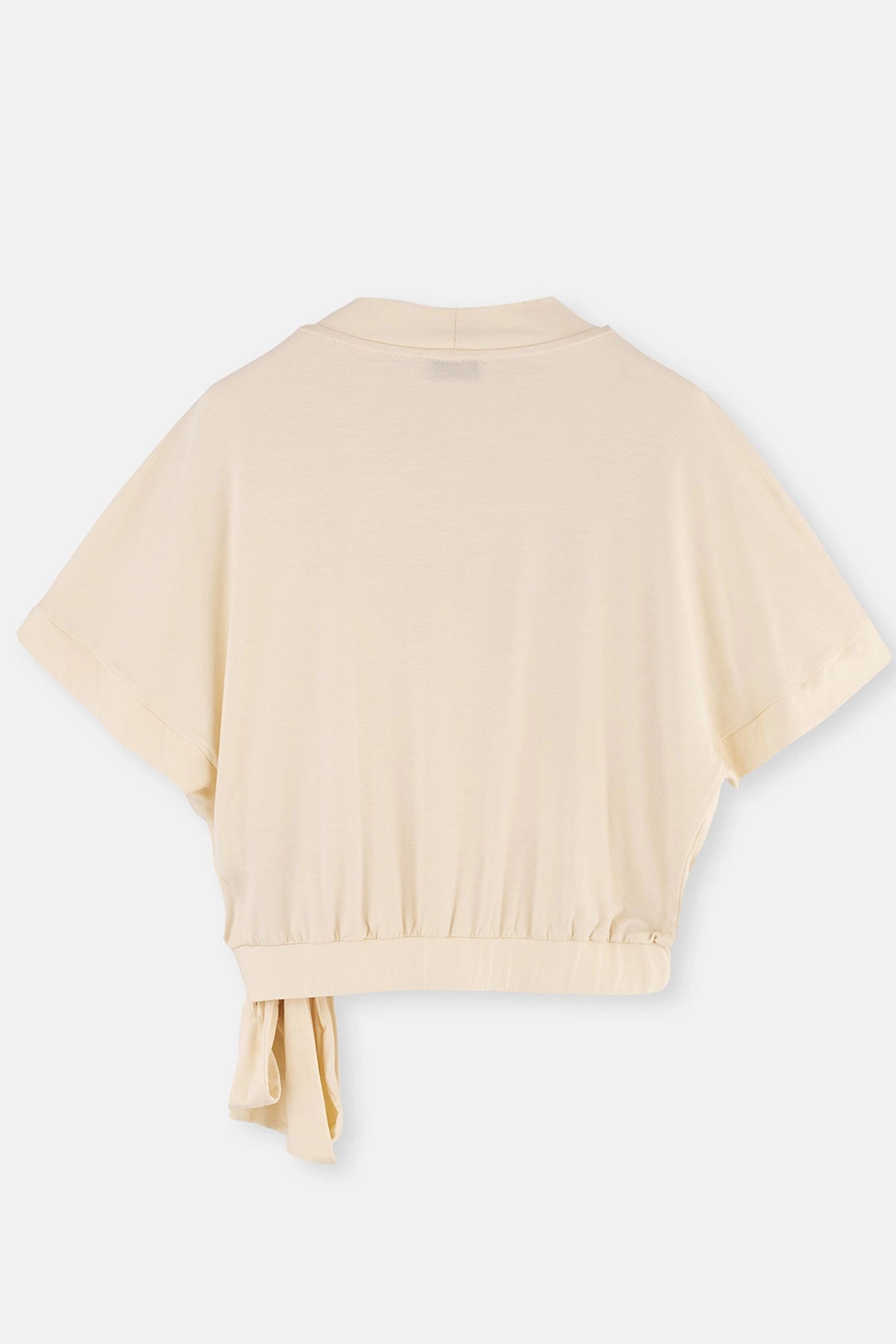 Ekru Dantel ve Bağlama Detaylı Viskon Bolero