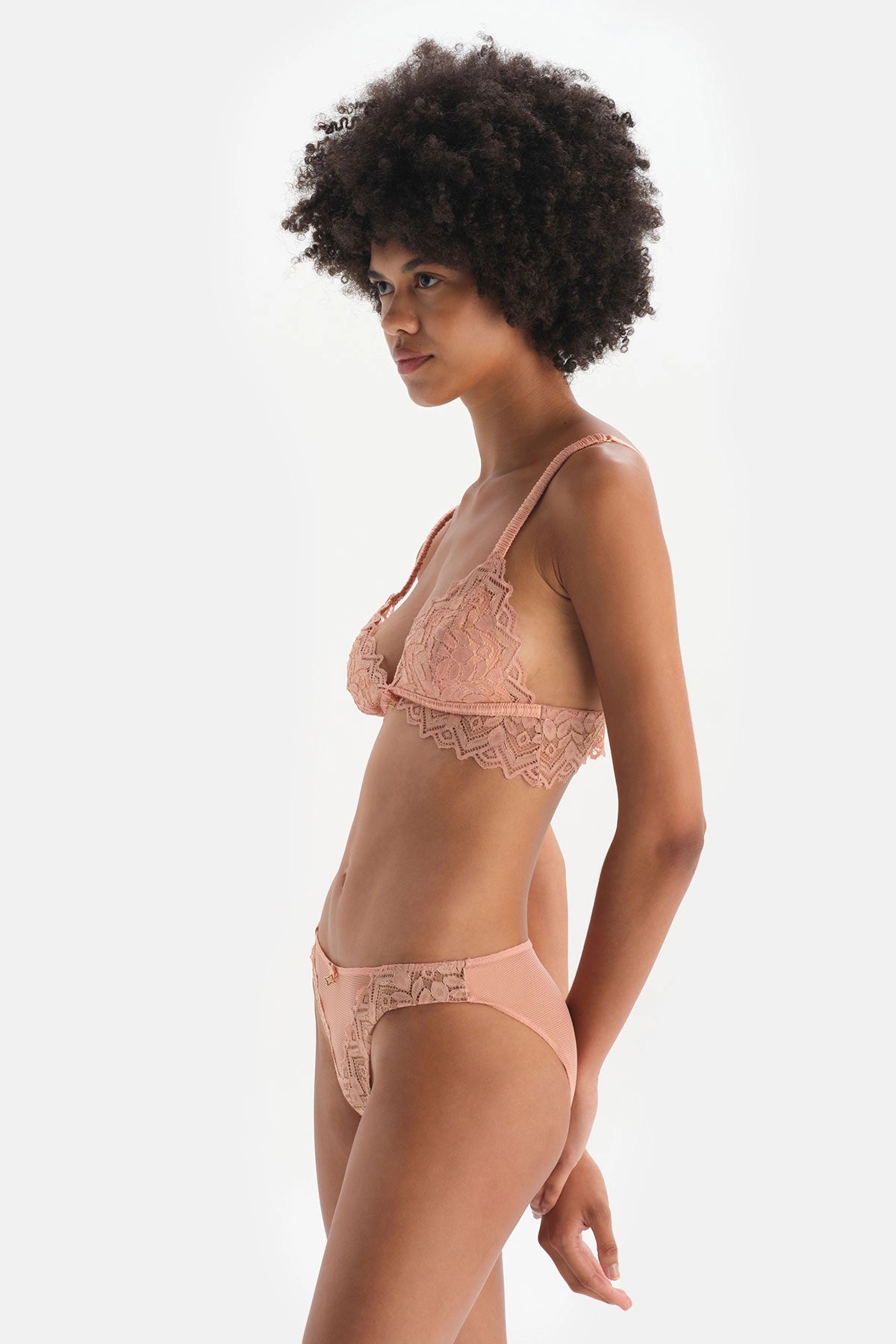 Somon Arkası File Önü Dantel Slip Külot