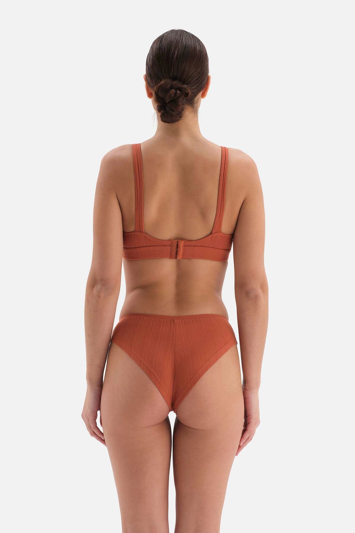 Terracota Düğme Detaylı Ribana Brazilian Külot