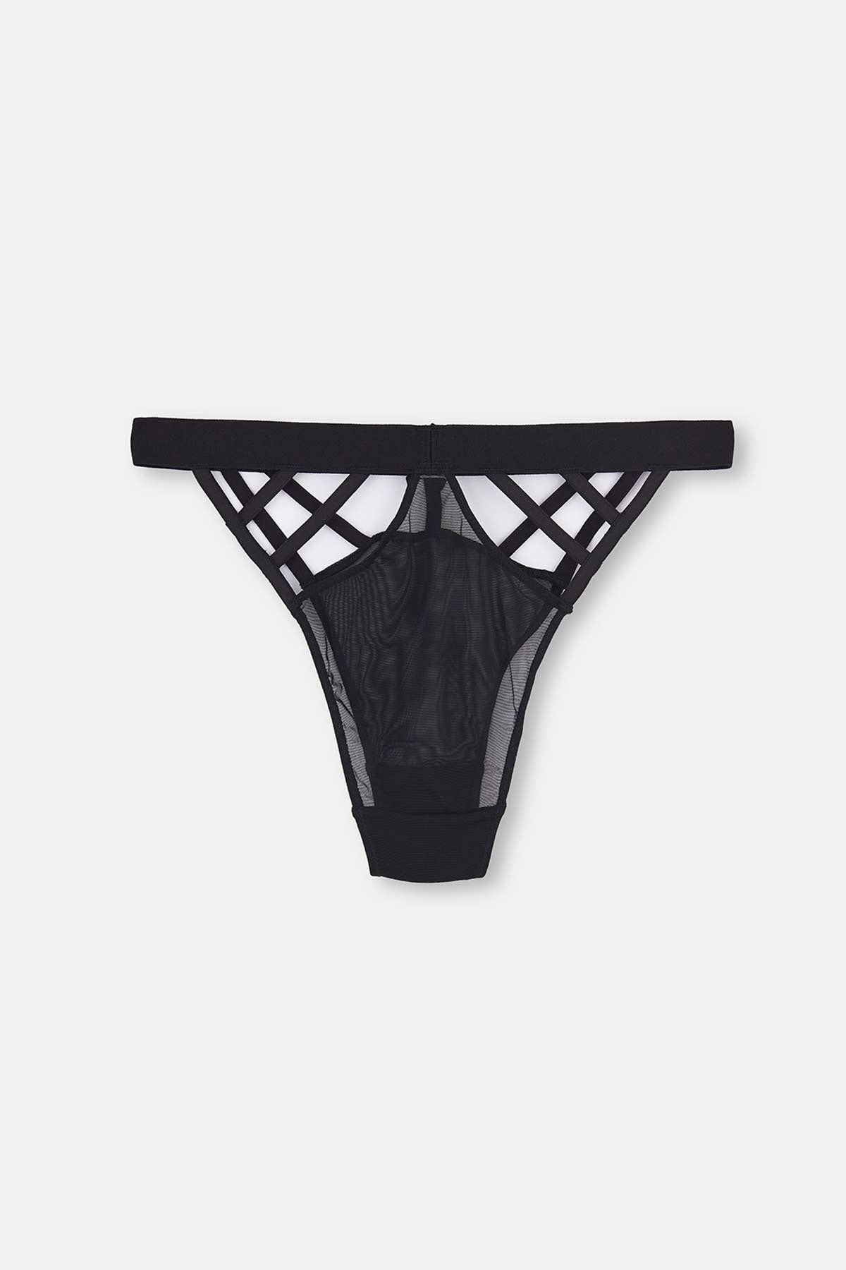 Siyah Ip Detaylı File Brazilian