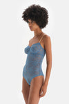 Mavi Balenli Brazillian Form Dantelli Bodysuit