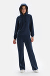 Indigo Uzun Kollu Kapüşonlu Sweatshirt