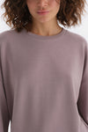 Açık Lila Bisiklet Yaka Uzun Kollu Sweatshirt