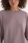 Açık Lila Bisiklet Yaka Uzun Kollu Sweatshirt