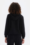 Siyah Kapüşonlu Basic Modal Sweatshirt