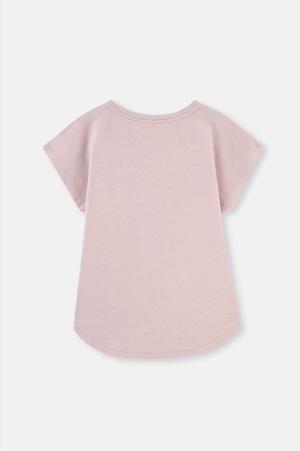 Açık Lila Basic Düşük Kollu Everfresh T-Shirt