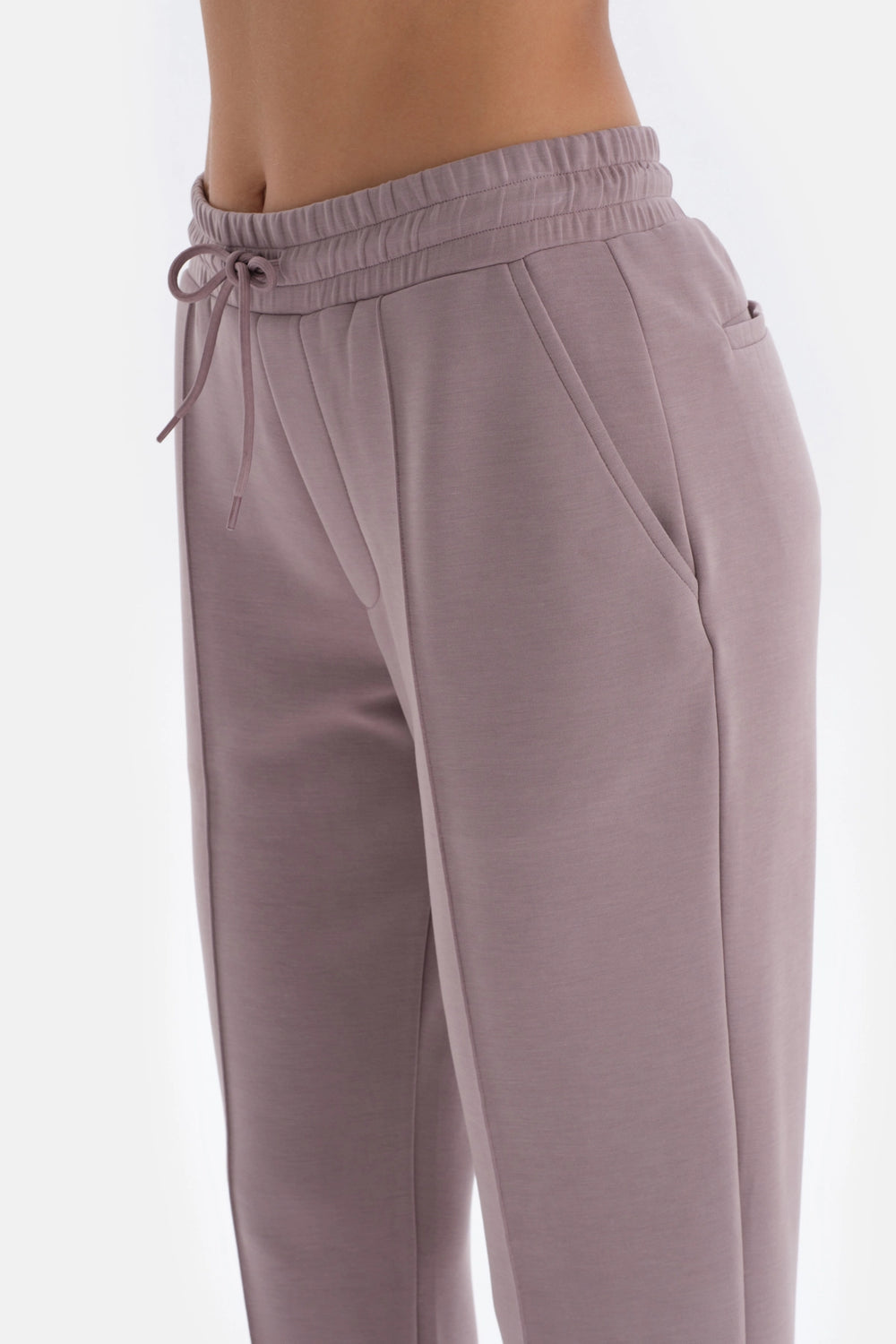 Açık Lila Duble Paça Nervürlü Eşofman Altı