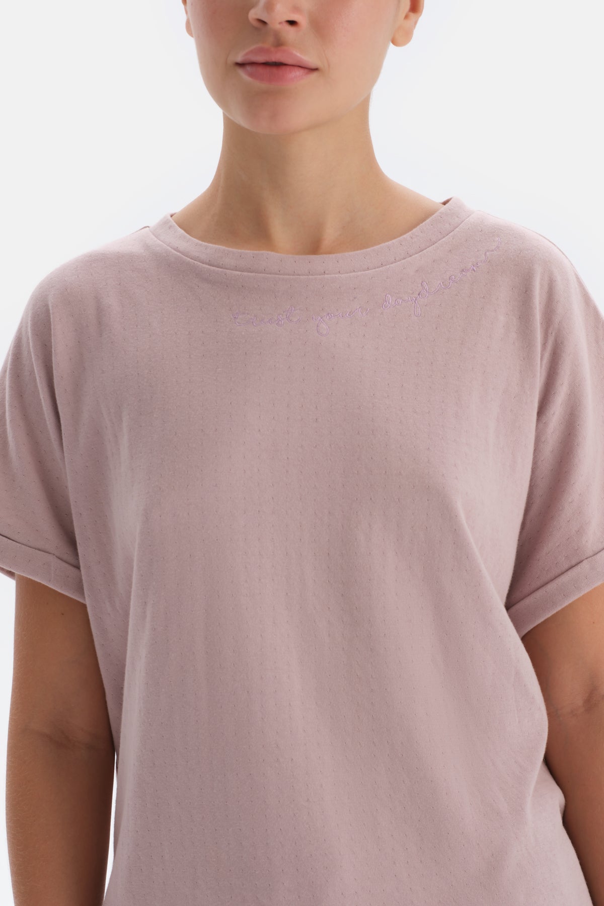 Açık Pembe Kısa Kollu Oversize Jogger Paça Pijama Takımı