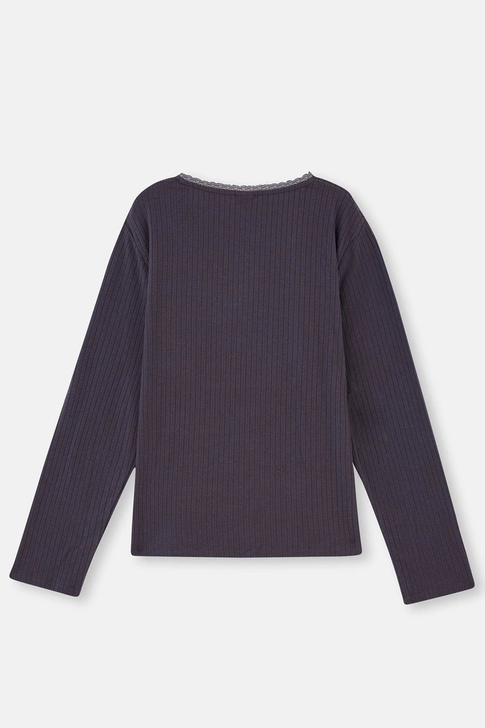 Antrasıt Dantel Detaylı Plus Size Viskon Pijama Takımı