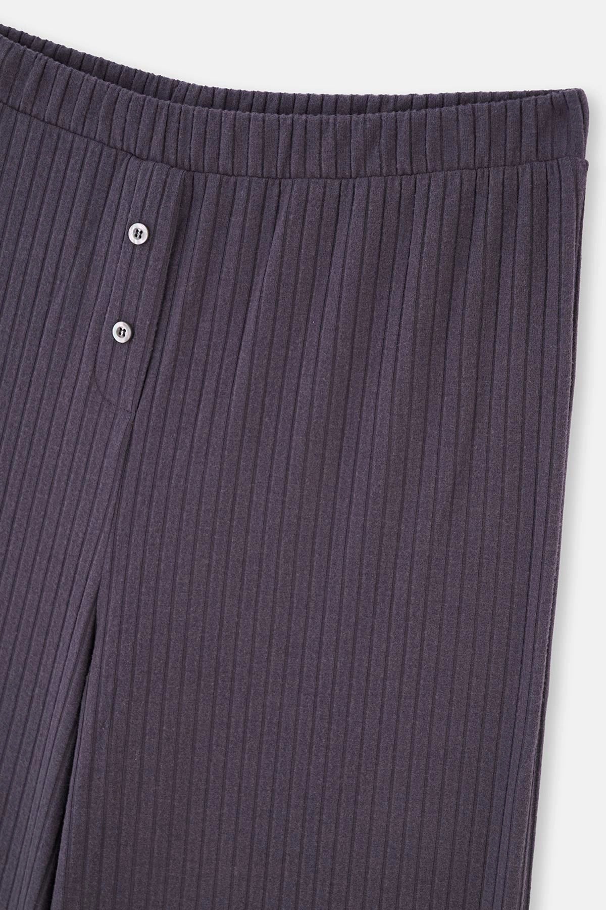 Antrasıt Dantel Detaylı Plus Size Viskon Pijama Takımı