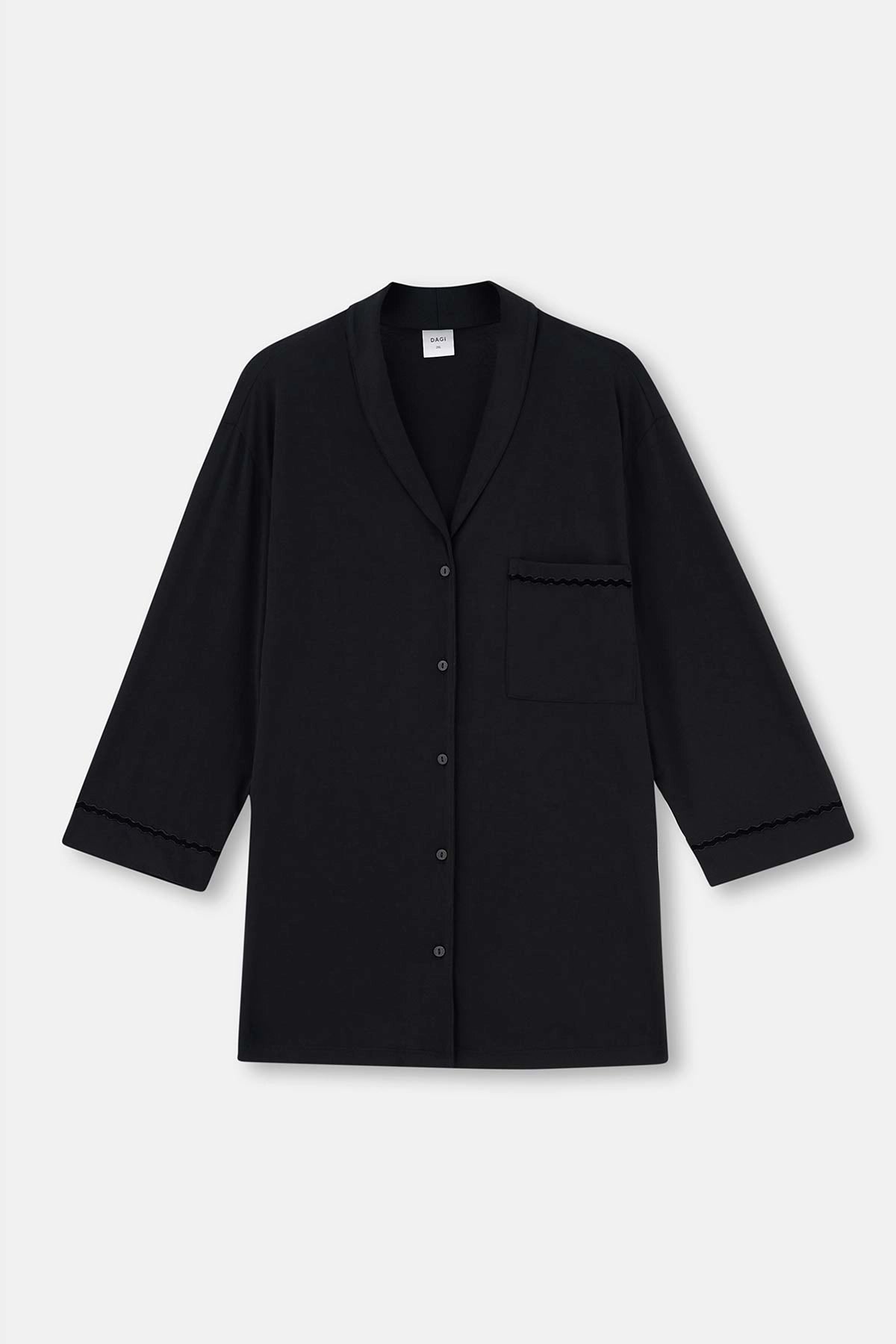 Siyah Kadife Şerit Detaylı Plus Size Pijama Takımı