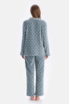 Açık Gri Puantiyeli Polar Pijama Takımı