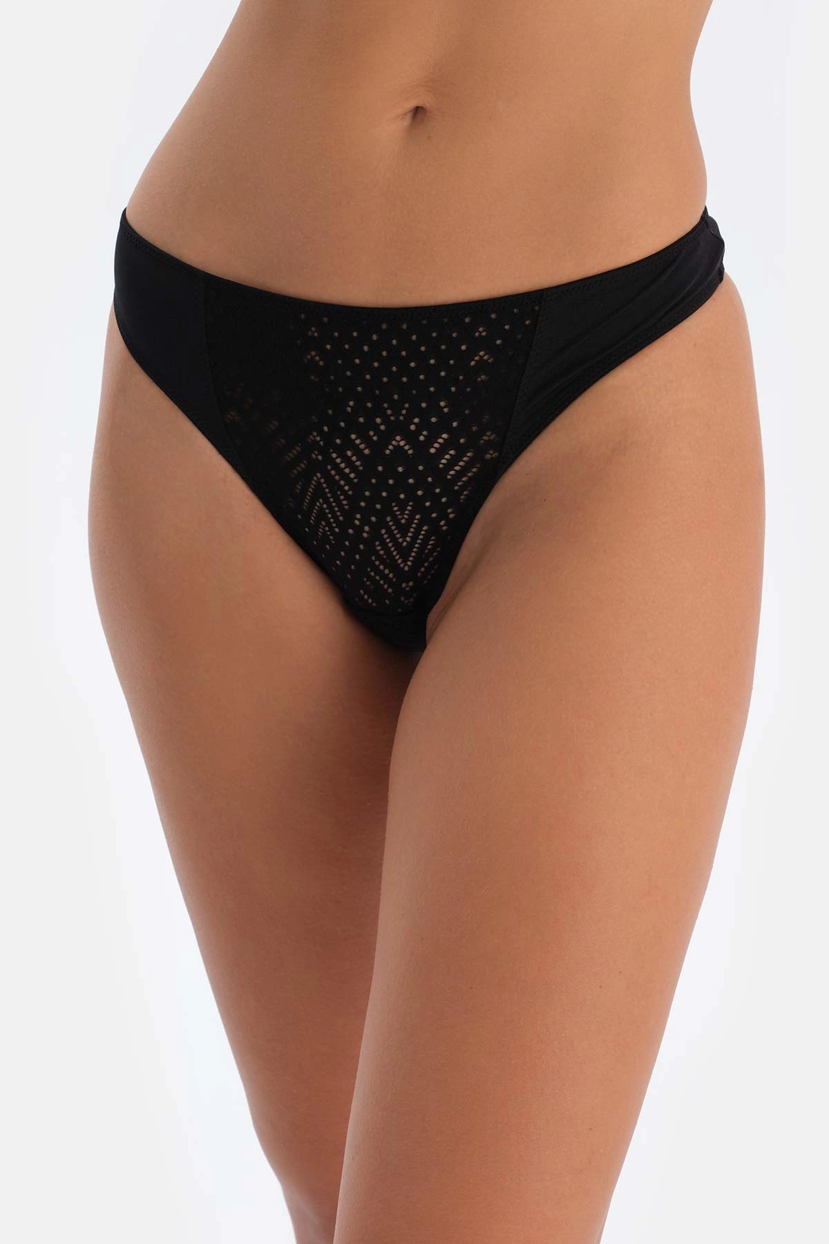 Siyah Dantel Detaylı Premıum Basıc Tanga Külot