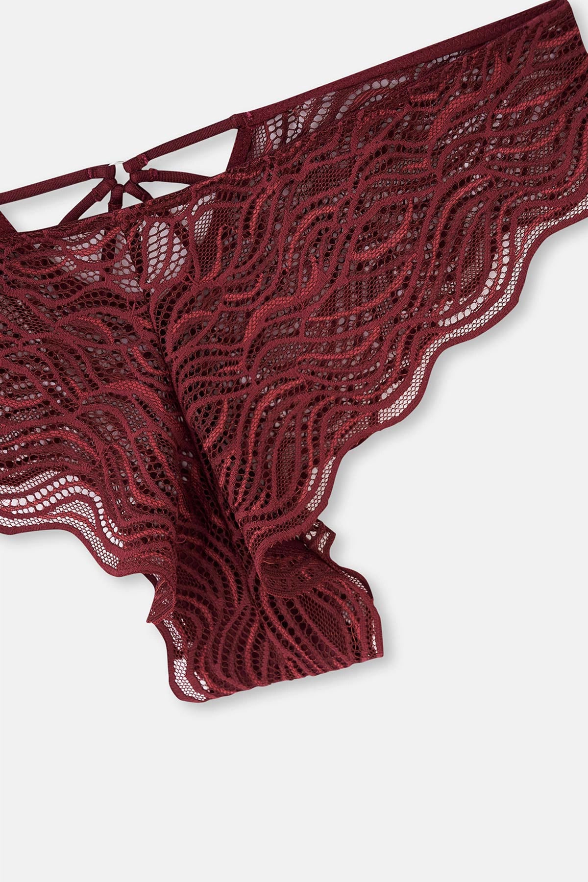 Bordo Dantelli Hıpster Külot