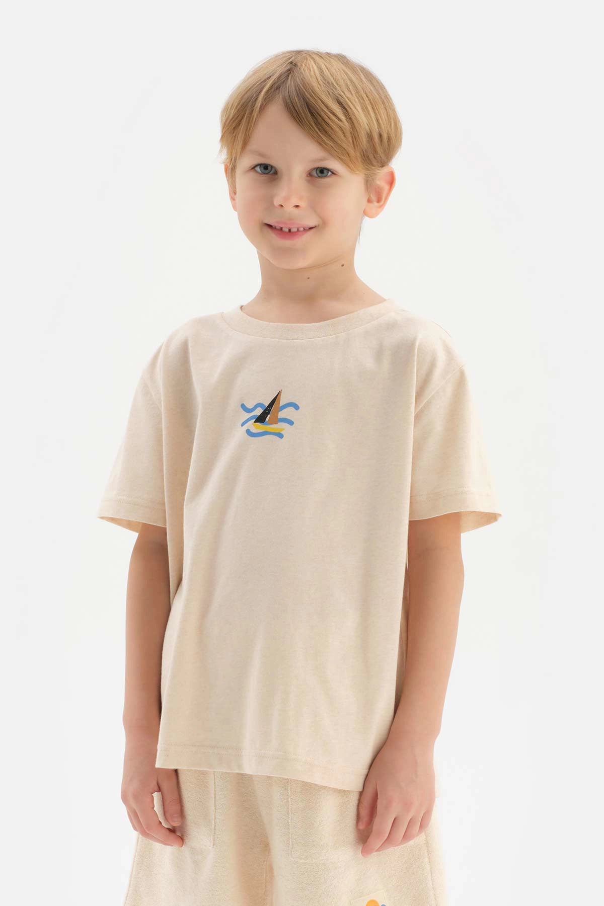 Bej Doğal Renkli Unısex Tişört