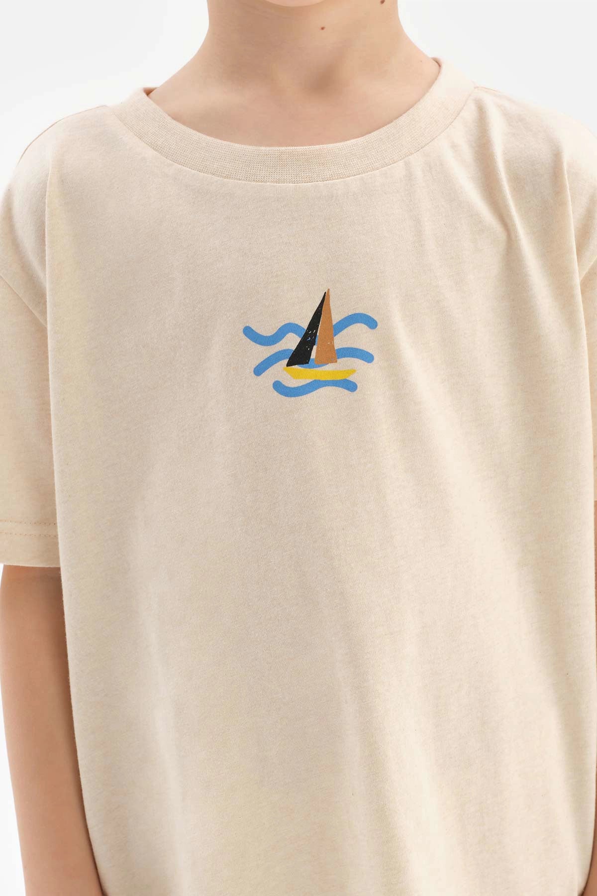 Bej Doğal Renkli Unısex Tişört