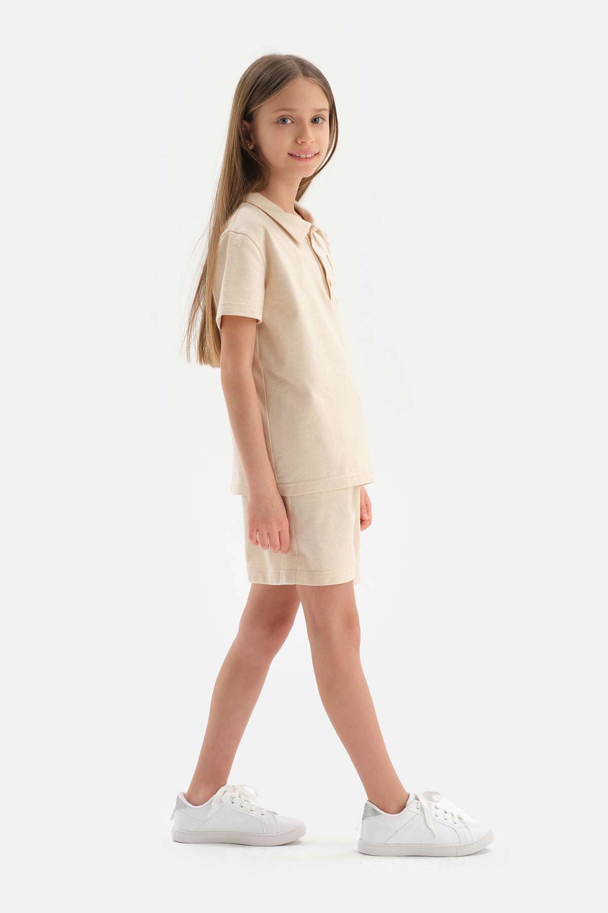 Bej Doğal Renkli Iki Iplik Unısex Şort