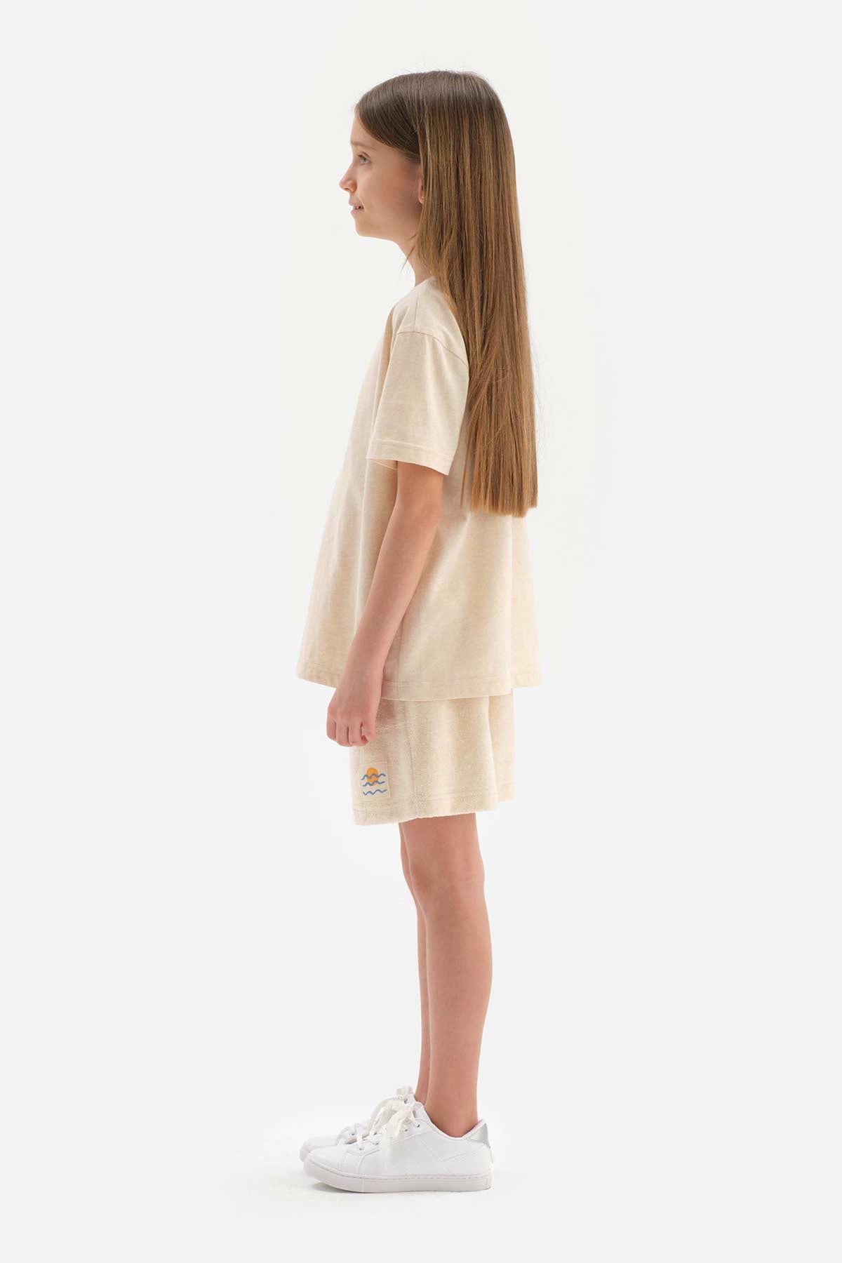 Bej Doğal Renkli Unısex Havlu Şort