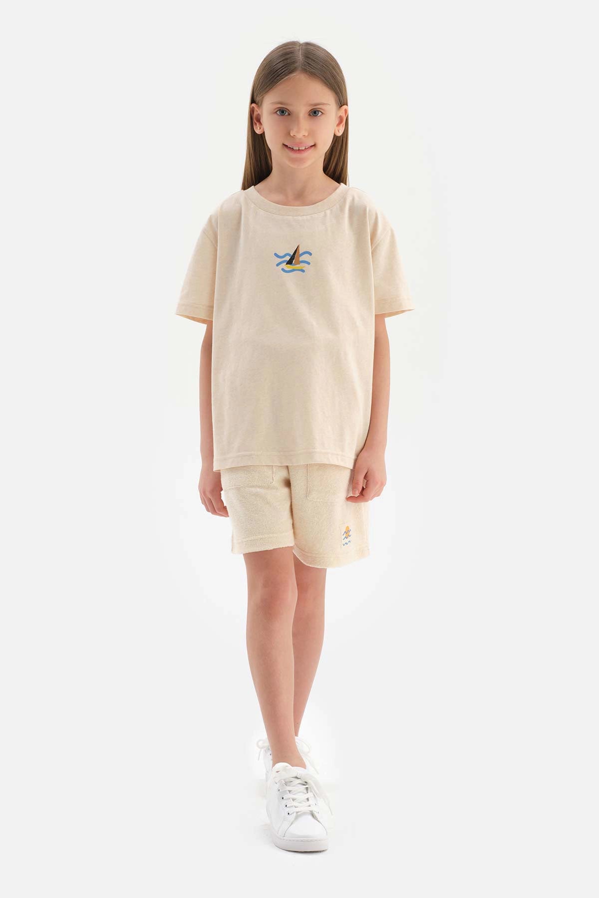 Bej Doğal Renkli Unısex Havlu Şort